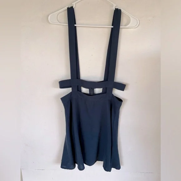 Sparkle & Fade Navy Blue Caged Suspenders Skirt Urban Outfitters Overwear Size 4 - Picture 4 of 8